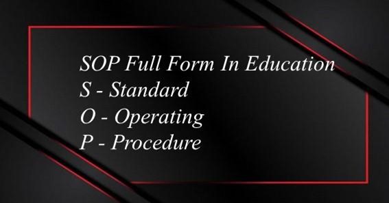 SOP Full Form In Education