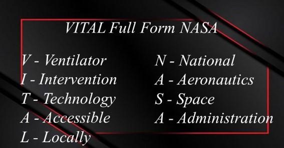 VITAL Full Form NASA 