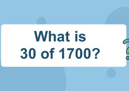 What is 30 of 1700